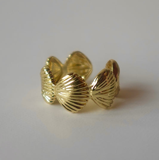 Seashell Gold Filled Adjustable Ring