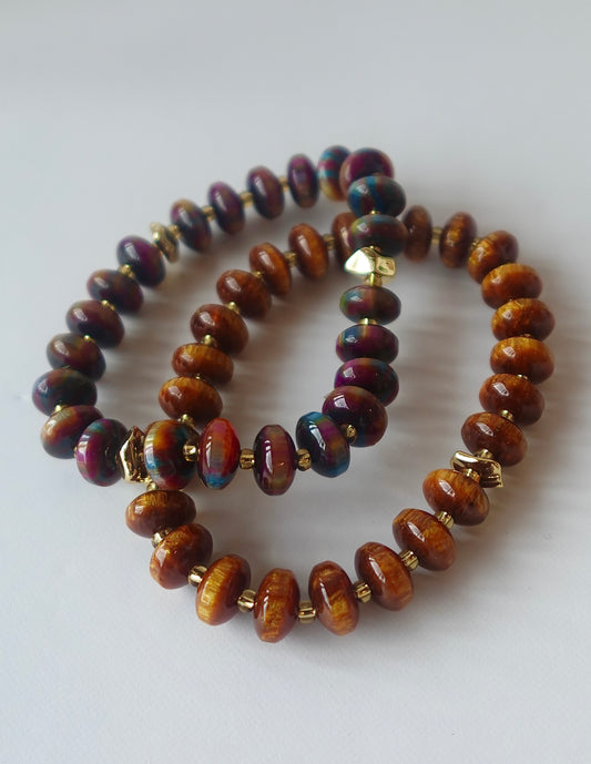 “Khalil” Gold Filled Men’s Adjustable Stone Bracelet