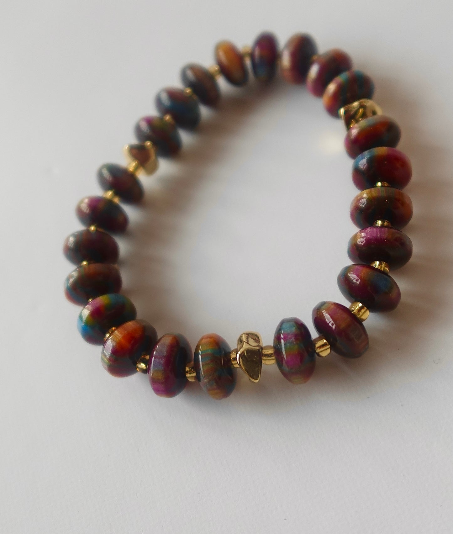 “Khalil” Gold Filled Men’s Adjustable Stone Bracelet