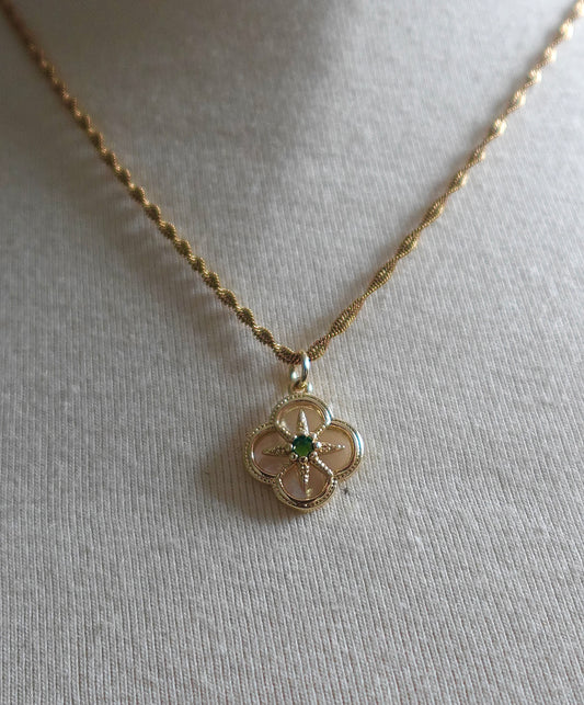 Emerald Star Gold Filled Necklace 17.5”