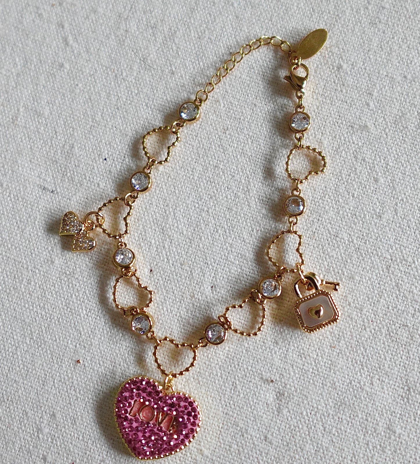 Charmed Love Heart Adjustable Bracelet