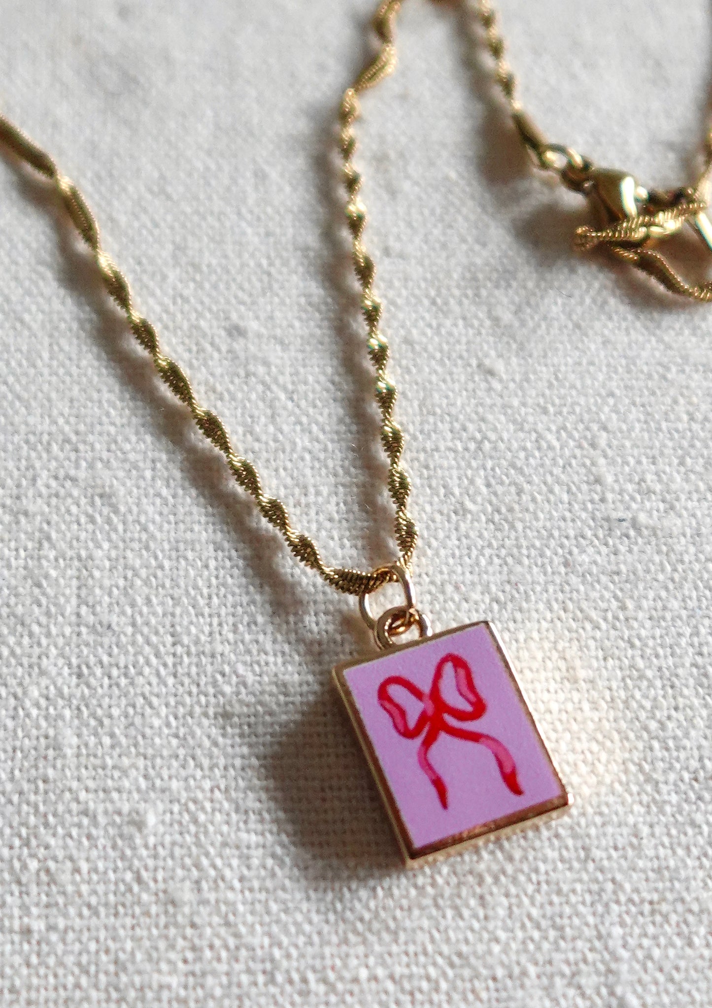 “The Gift Of Love” Artsy Bow Gold Filled Necklace