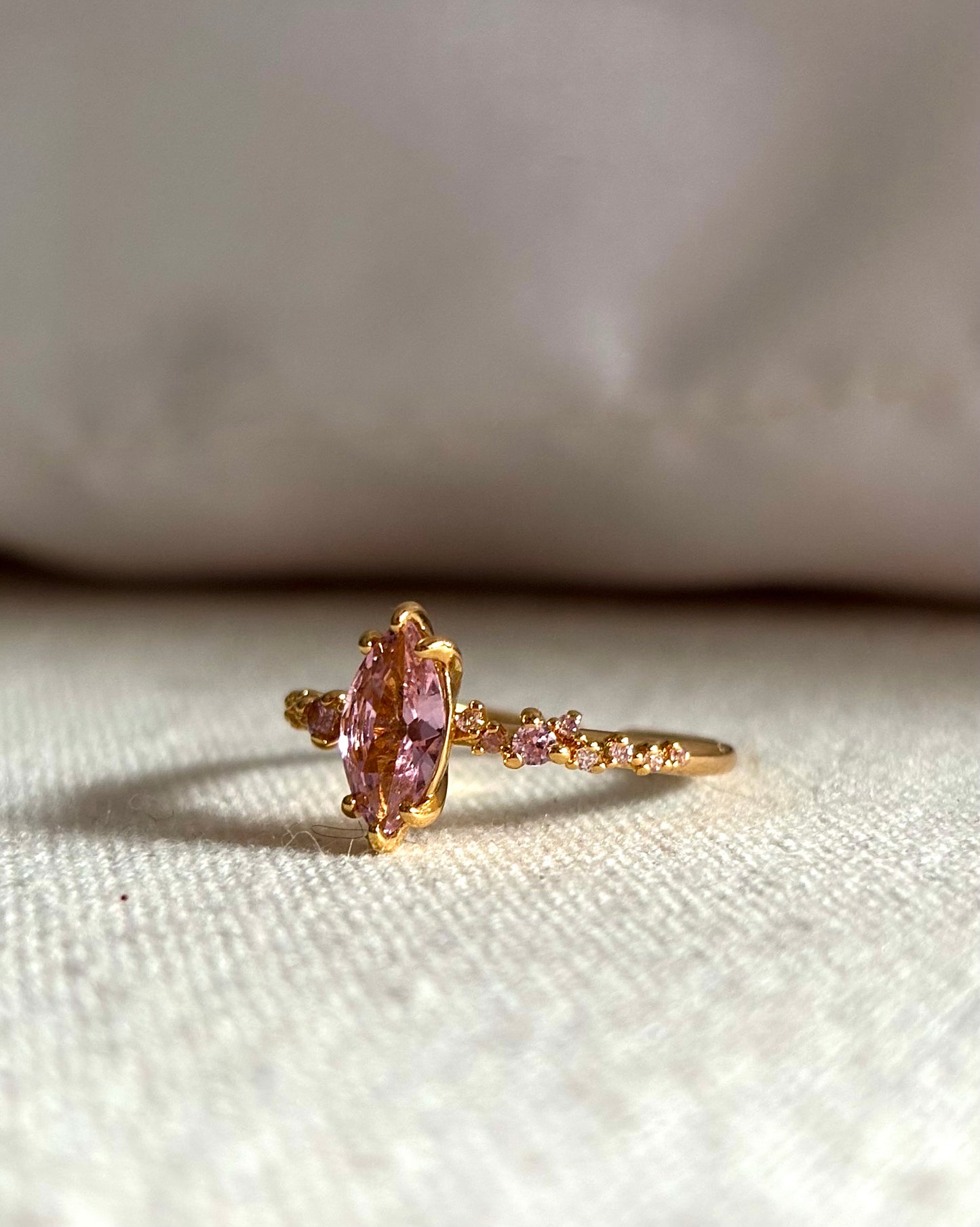 “Lady In Pink” Adjustable Gold Filled Ring