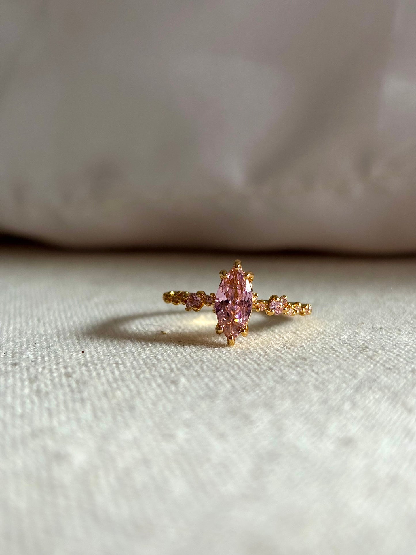 “Lady In Pink” Adjustable Gold Filled Ring